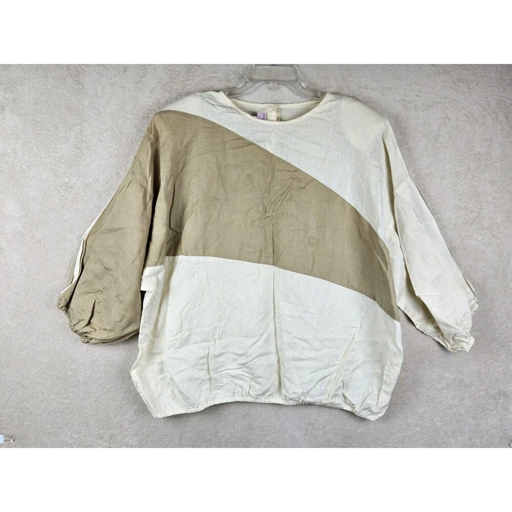 Vintage Pogia, Dipiu By D Polimeni Half Sleeve Banded Blouse Top Size L